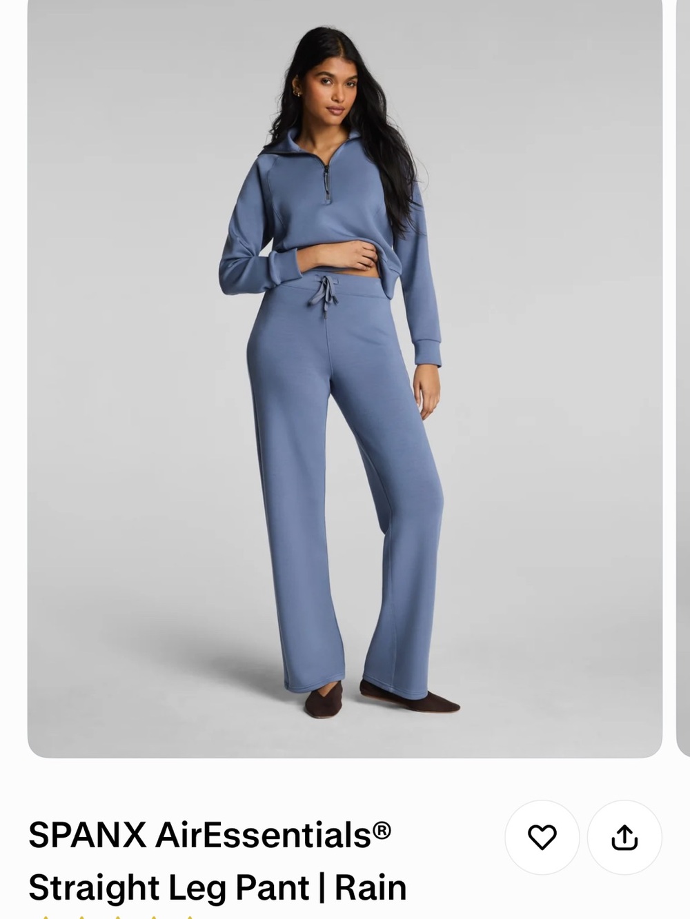NWT SPANX AirEssentials® Straight Leg Pants in Rain Blue SMALL/TALL LENGTH. NWT